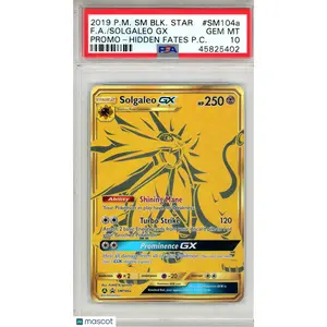 2019 Pokemon SM Promo Solgaleo GX #SM104a FA Hidden Fates P.C. PSA 10 GEM MINT