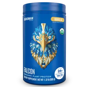 Falcon Protein Plant-Based Powder Vanilla Flavor 1.32lbs 23g Organic Pea Protein Vegan Dairy-Free Soy-Free Optimal Nutrition for Fitness Wellness
