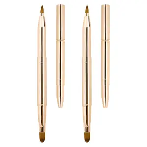 [2 Pack] Lip Brush for Lipstick, Retractable Lip Brushes, Dual-ended Makeup Brush for Lipstick Lip Gloss, Include Lid