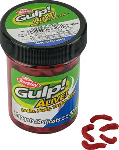 Berkley Gulp! Alive! 1 inch White Maggots 2.2 oz. Jar