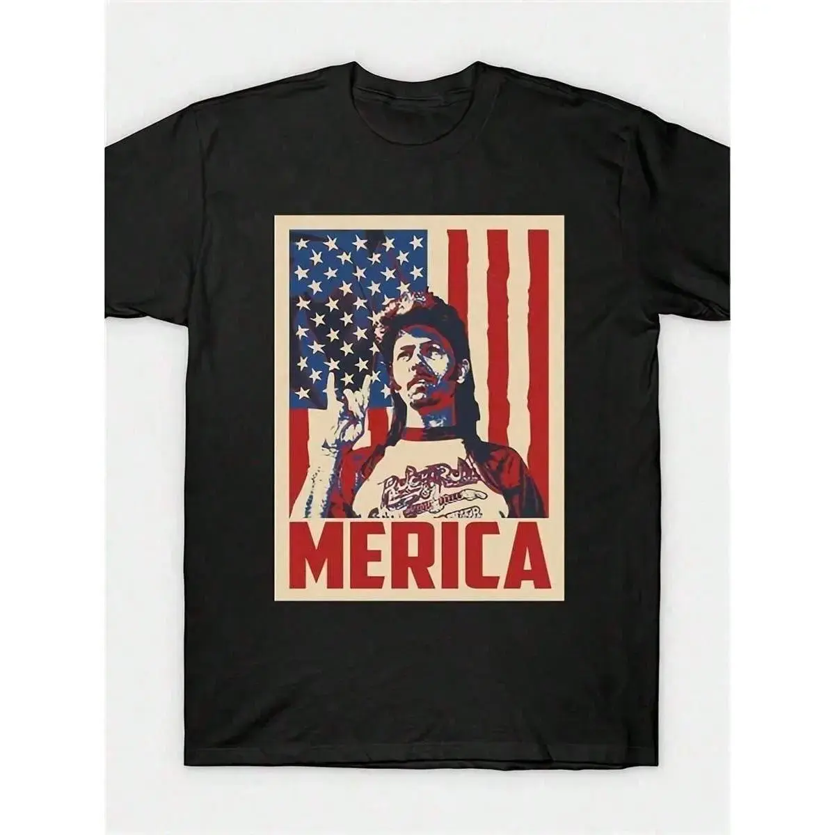 Casual T-Shirt for Women with Joe Dirt Merica Graphic, Loose Fit Cotton Streetwear Top with Round Neck