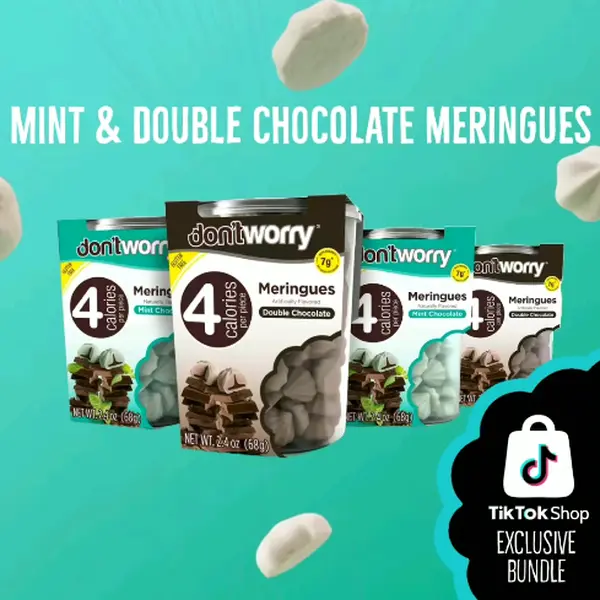 Meringues 4-Pack | Mint & Double Chocolate | Just 4 Cal per Piece, Low Sugar, Refreshing & Indulgent Cookie Delight
