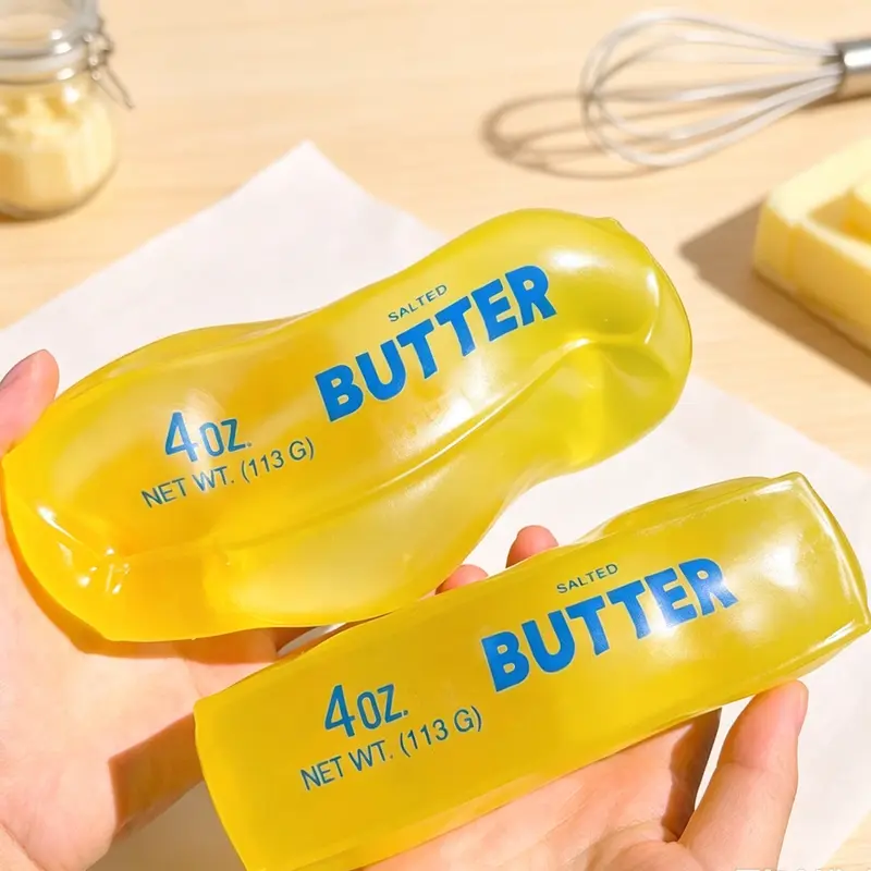 Transparent Vaseline Butter Bar Squishy Toy - TPR Shell, Realistic Non-Rebound Fidget Sensory Product, Fidgets Squishies, Stress Relief Toy