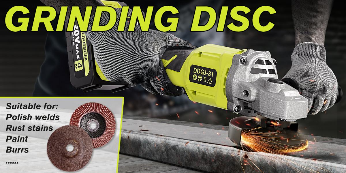 Rechargeable angle grinder, cordless polishing machine, equipped with ion battery, fast charger and complete accessories. Suitable for wood, metal, plastic, and stone