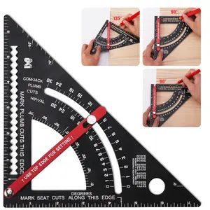 Carpenter Square 7 inch Woodworking Tools Adjustable Rafter Square Carpenter Tools, Combination Square Framing Square, Aluminium Carpentry Squares,  for Carpenters