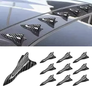PCS SelfAdhesive Car Diffuser Shark Fin Kit, Waterproof Air Vortex Generator, Compatible with Pointed Spoiler Roof Wing Car Exterior Decoration Accessories Universal for Most Cars (Carbon)