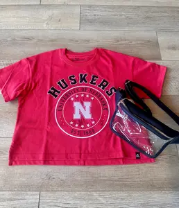 Nebraska Sayler Star Cropped Tee