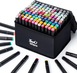 262/168/120 PCS Marker Set Dual Tip Design Fine and Brush Tip Pens for Stone Wood Calligraphy Canvas Ceramic Metal Glass Rock Painting DIY Crafts Ideal Halloween Christmas and New Year Gifts
