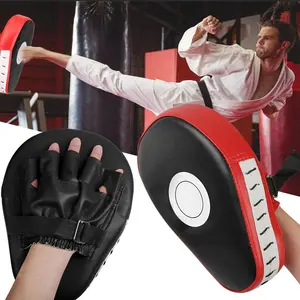Curved Boxing Hand Target – Adjustable Strap 5-Finger Design, EVA+PU Leather Training Baffle for Boxing/Muay Thai Practice