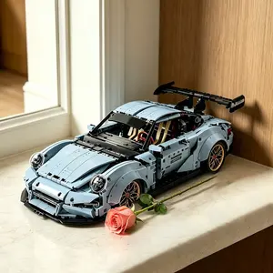 2088+pcs Car Building Blocks Set, Large 1:10 Scale Model Kit, DIY Assembly Toy, Home Decor, Coffee Shop Decoration, Birthday Gift