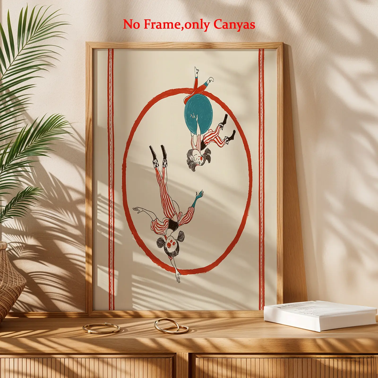 Wall arts Circus Acrobats Circle Posters Circus Acrobats Canvas Prints Bedroom Decor Living Room Decor Gift Unframed