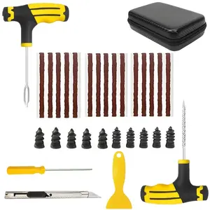 19pcs Car Tire Repair Tool Kit, Air Pump Emergency Patch Kit, Burst Tire Repair Tools, Essential Automotive Maintenance Gear