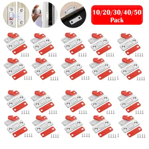 Dazone Magnetic Cabinet Catch Ultra-Thin 4mm Thick Strong Force Adhesive & Screw Install for Kitchen Drawer Door Closet 10/20/30/40/50 Pack