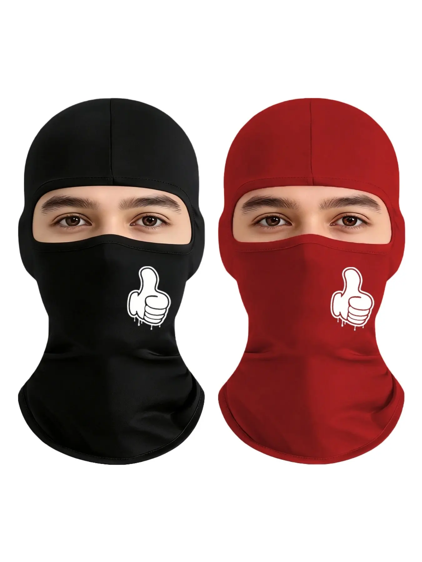 3pcs/2pcs/1pc Unisex Like Gesture Printing Balaclava Mask Ski Mask for ...