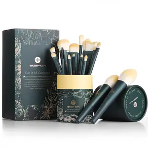 EIGSHOW Makeup Brushes 18Pcs Professional Makeup Brush Travel Set with Eco Cylinder 2Cups Holder, Premium Synthetic Foundation Powder Concealer Blush Blending Eye Lip Brush Kit - Cruelty Free EIGSHOW