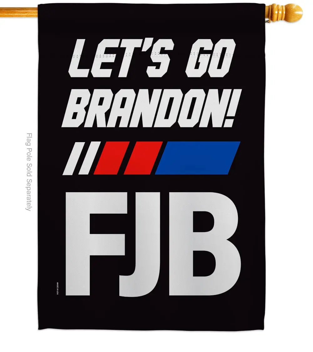 USA Decoration H170256-BO 28 x 40 in. FJB Go Brandon American Political Vertical House Flag with Double-Sided Decorative Banner Garden Yard Gift