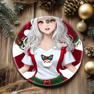 Christmas Ornaments A Christmas Prince Beautiful Girl With White Hair At Christmas Merry Christmas Gift For Friends Circle