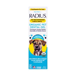 USDA Organic Canine Dog Gel Pet Toothpaste, Sweet Potato Cinnamon Flavor, 3.0 Oz Tube