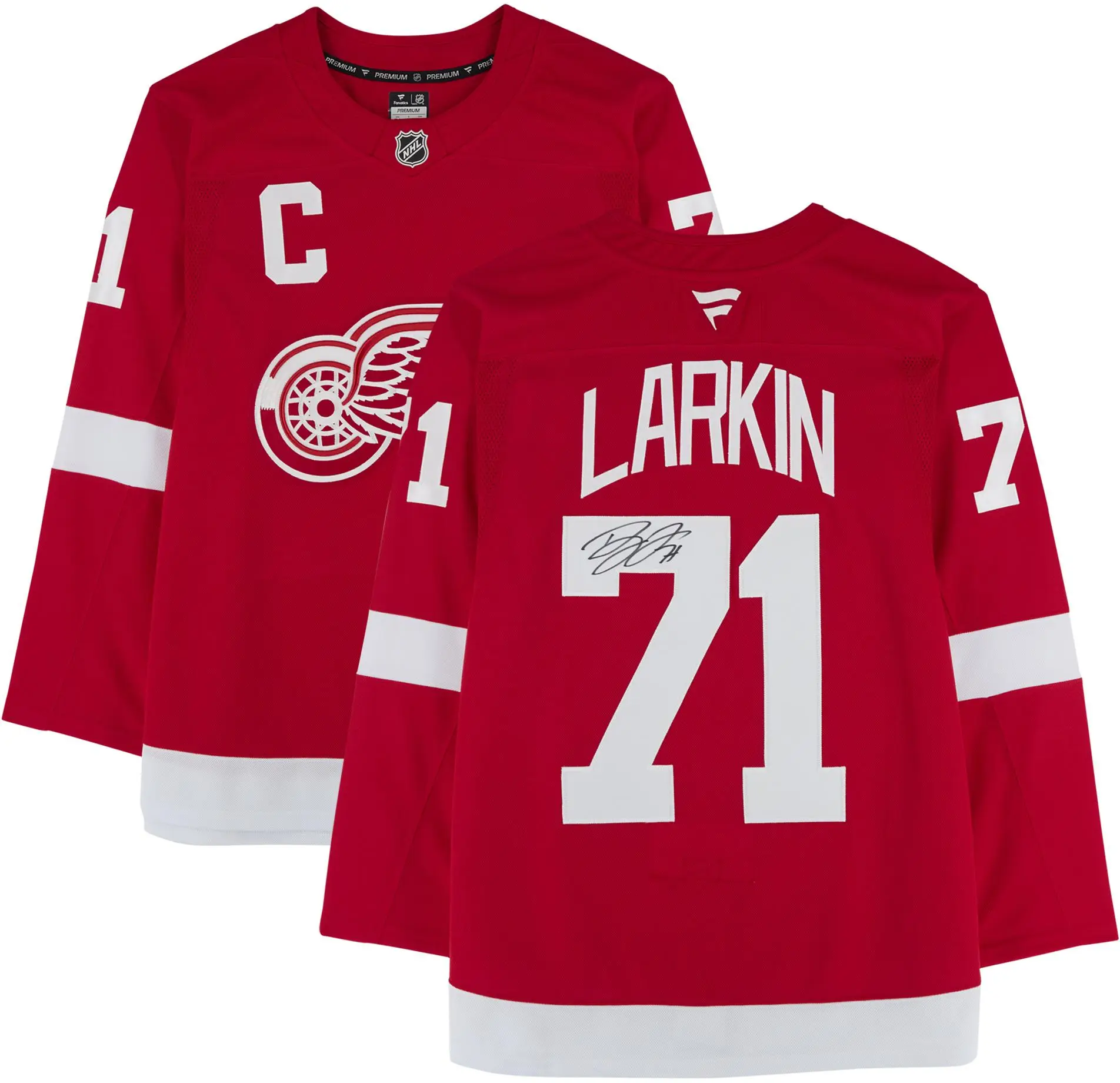 Dylan Larkin Detroit Red Wings Autographed Red Fanatics Premium Jersey - Fanatics Authentic Certified