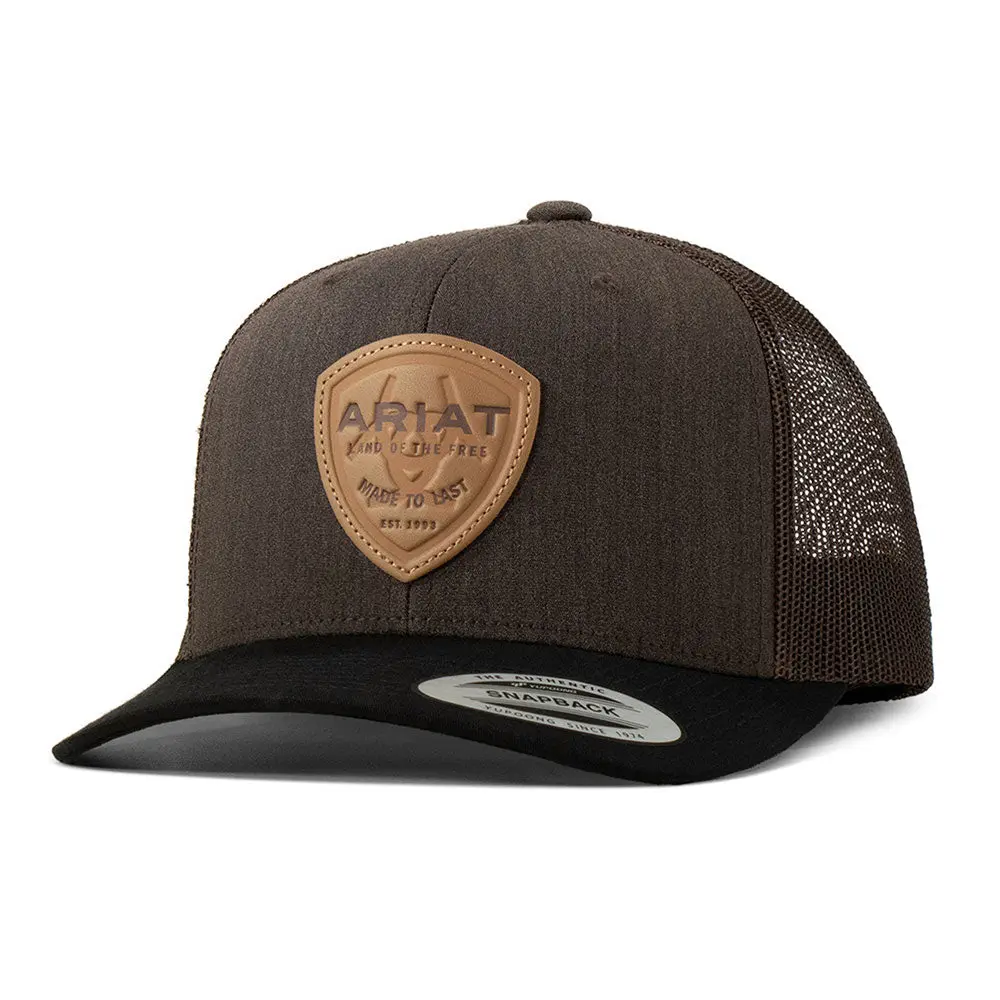 A300065402 Ariat Men's Snap Back Cap with Logo Patch - Brown