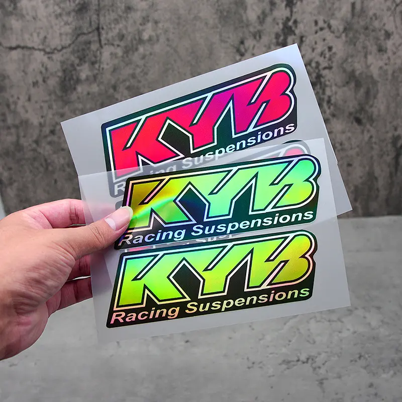 Kyb Racing Vibrant Shock Absorber Stickers, Sticker Decals, Must-Have for Motorcycle Enthusiasts, Gradient Design, Universal Fit, Graphic Decal, Motorcycle Decoration