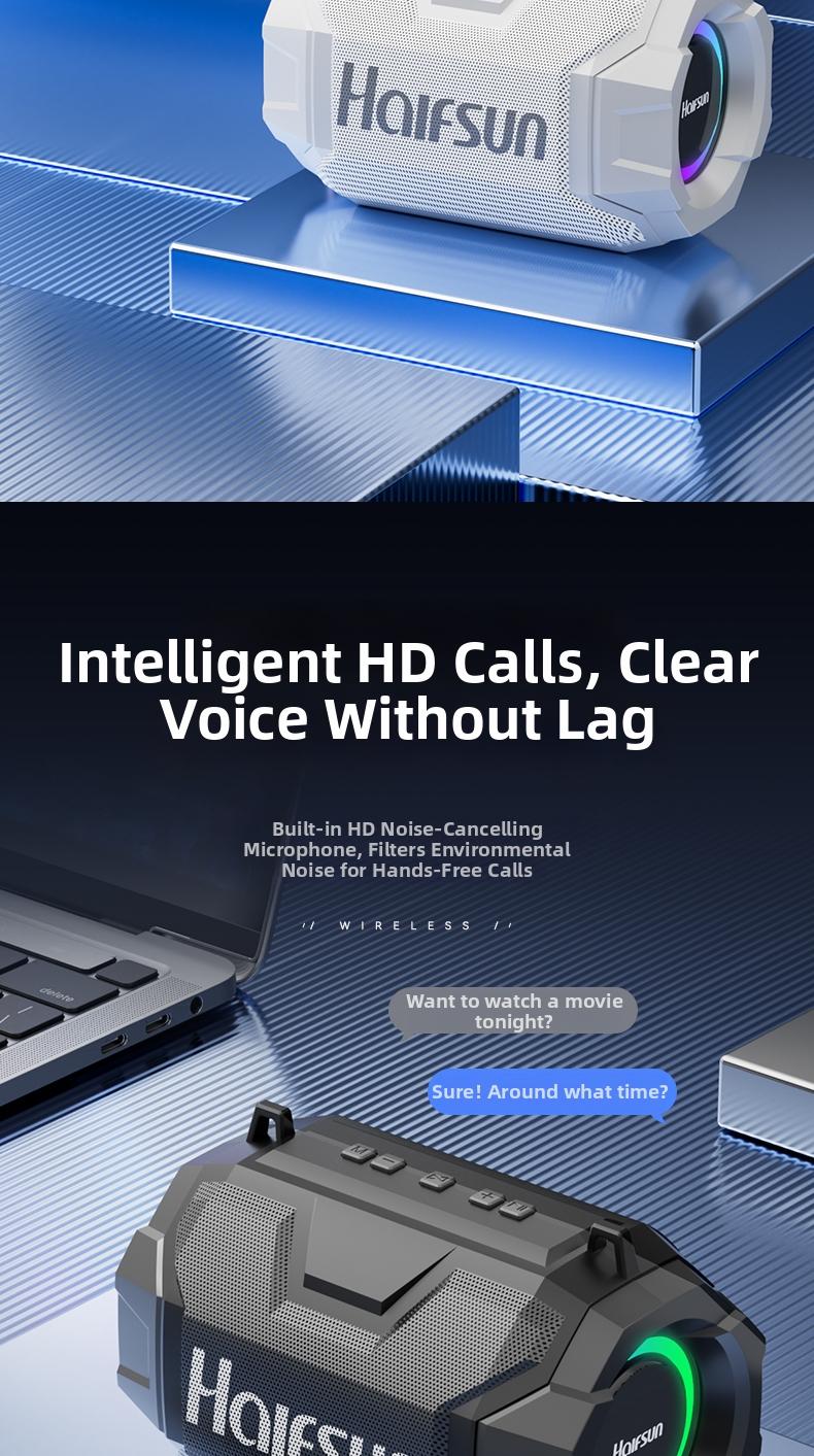 Claison T9 min Outdoor speaker, supports parallel connection, compatible with multiple devices, rgb ambient light, portable and suitable for outdoor use.