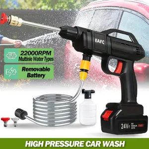 Cordless Car Wash High Pressure Washer Water Gun 50Bar Portable Cleaner for Auto Home Garden Cleaning Washing Machine Power Tool