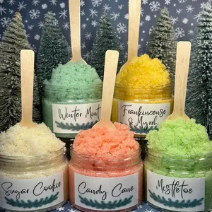 Christmas Sugar Scrubs with Natural Ingredients for Sensitive Skin