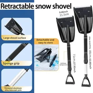 Retractable Outdoor Snow Shovel Aluminum Alloy Ice Shovel Snow Remover Tool Camping Garden Telescopic Shovel Survival Tools