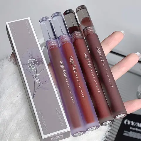 4-Pack/3-Pack Glossy Moisturizing Lip Gloss, Fine Matte Velvet Lip Paint, Liquid Form, Non-Flammable, Scpn/cpnp Notified, Matte Liquid Lipsticks
