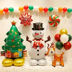 1pc Giant Snowman Balloon, Aluminum Foil, Festive Decoration for Christmas, New Year, Wedding, Birthday, Carnival Theme, Holiday Parties - Indoor & Outdoor Decor, No Power Needed