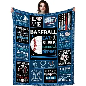 Baseball Blanket Gifts for Boys Men,Baseball Stuff Sports Throw Blankets,Unique Baseball Lover Gift for Baseball Players Team Fan Coach 50"X40"