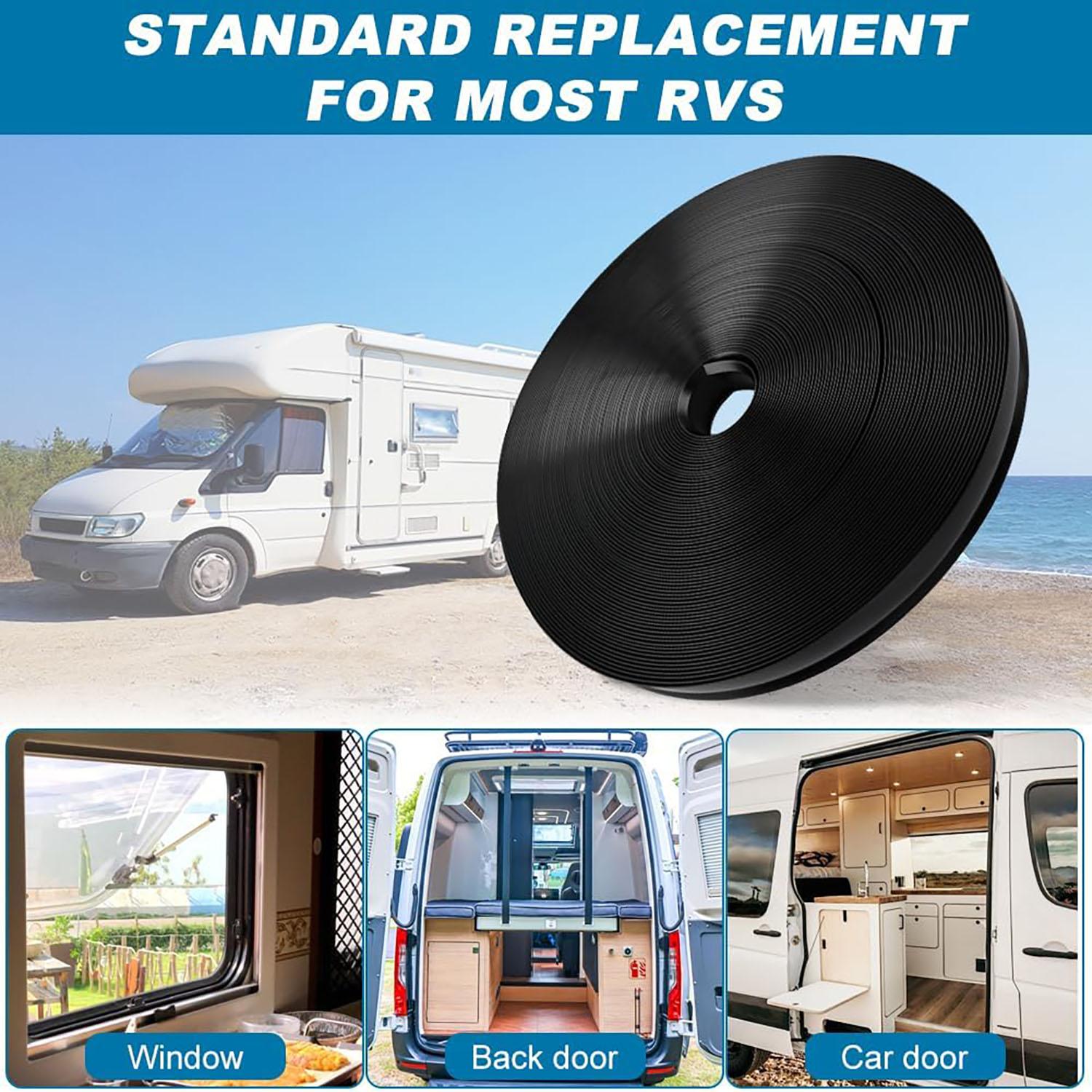 100FT 1 inch UV-Resistant Vinyl RV Trim Molding Insert - No Adhesive, Easy to Use, Sturdy Flexible Screw Cover, Weatherproof, Seamless Fit, Specially Shaped for RVs, Campers, Travel Trailers