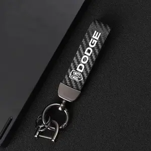 Dodge Carbon Fiber Car Keychain Set, Premium Auto Modification Key Fob with Screwdriver & Rings, Batch Number A19961208