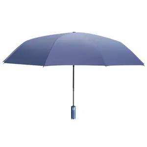 LED Flashlight Illuminated Umbrella Adjustable Rotating Automatic 10-Rib Folding Windproof Car Business Rain or Shine Umbrella