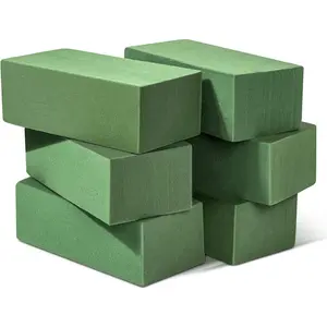 6 Pcs Floral Foam Blocks for Flower Arrangement (Larger Size 9” Lx4.3” Wx3” H) Wet and Dry Green Floral Foam for Wedding, Birthdays, Home Decorations