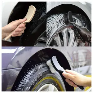 Car Tire Rim Brush Wheel Cleaning Brush Car Tire Wheel Detail Cleaning Accessories, Carpet Rubber Professional Car Motorcycle Cleaning Tools