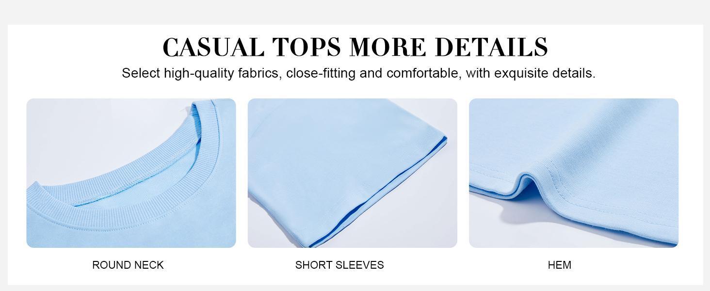 Imily Bela Womens 2 Piece Outfits 3/4 Sleeve Tops and Elastic Waist Shorts Lounge Sets Loungewear