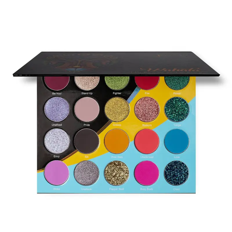 The Wahala Palette - 20 Bold and Intense Shades for All-Day Wearability - Makeup, Cosmetic Makeup Berry Chrome Dark Brown Lavender Matte Metallic