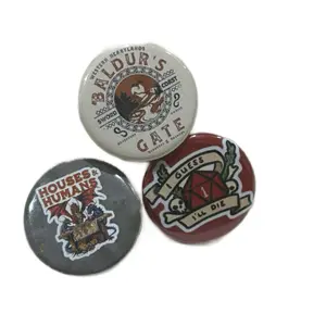 Dungeons and Dragons + 3 1.25 inch Buttons + Pins