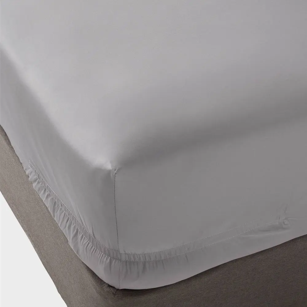 Threshold California King Cotton Sateen Fitted Sheet - 400 Thread Count, 18" Deep Pocket, Classic Gray, Performance Bedding for Home Bedroom