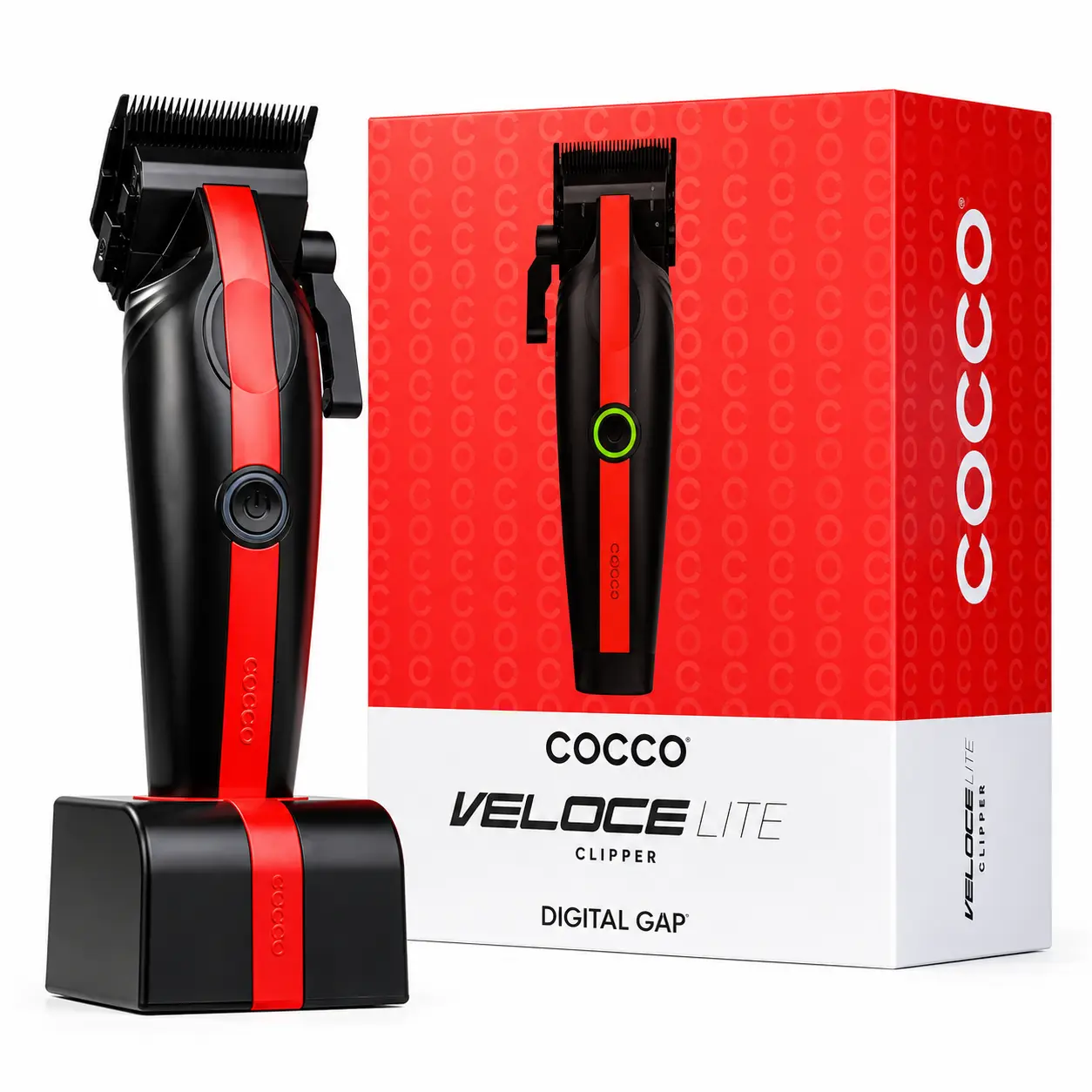 COCCO VELOCE LITE CLIPPER Black/Professional Lightweight Cordless Hair Clipper