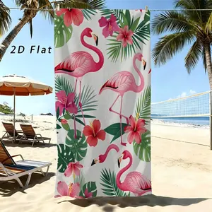 1 Piece Beach Towel Tropical Flamingo And Hibiscus Print Vibrant Summer Paradise Design Ideal For Beach Trips Pool Relaxation And Tropical Vacation Cheerful Gift Choice For Beach Lovers And People Who Love Bright Colors tea custom fdt luxury bathtowels