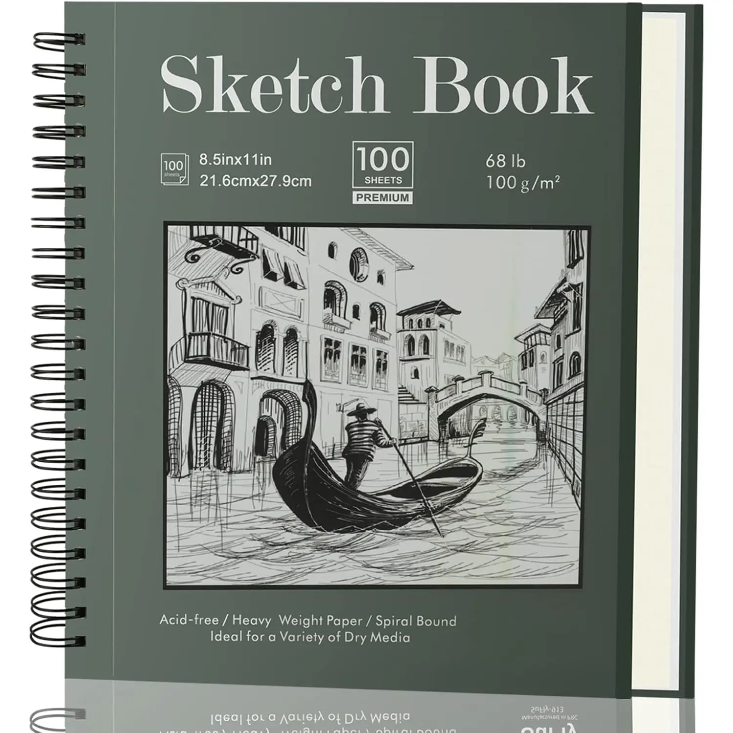 Sketch Book 8.5 x 11, Sketch Pad, Pack of 1 (68lb/100gsm), 100 Sheets Spiral Sketchbook, Acid Free Drawing Paper, Sketch Pads for Drawing for Adults, Art Paper for Drawing and Painting for .
