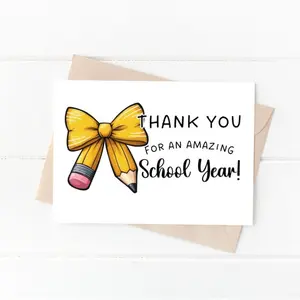 Thank You for an Amazing School Year Teacher Card, Digital Download Thank You Note, Perfect End of Year Gift for Teachers