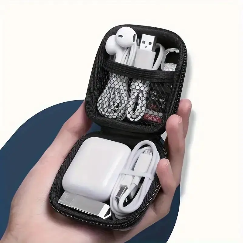 Portable Headphone Case, Durable Electronic Storage Box for AirPods & Earbud & Ear Pads & Wireless Headphones, Headset Storage Case for Home Office, Earphone Storage Bag