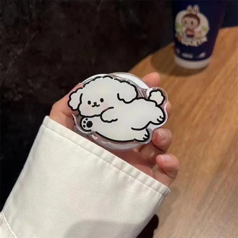 Cute Puppy Magnetic Smartphone Holder Mount, MagSafe Compatible Accessory for iPhone 16,15,14, iOS Devices & iPhone Users, Mobile Phone Grip Stand
