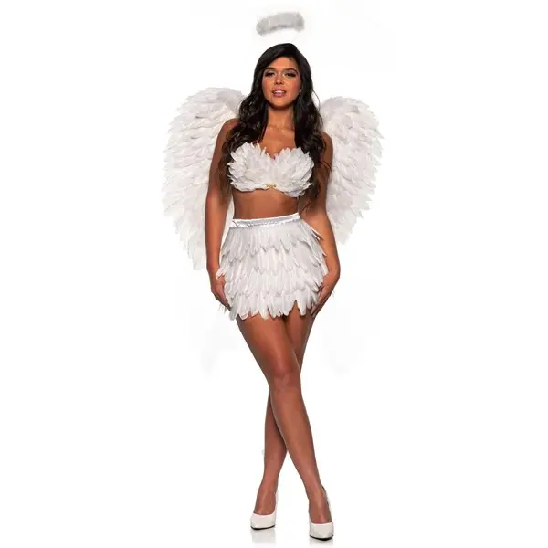 Women's Sexy Angel Feather Skirt and Top Costume