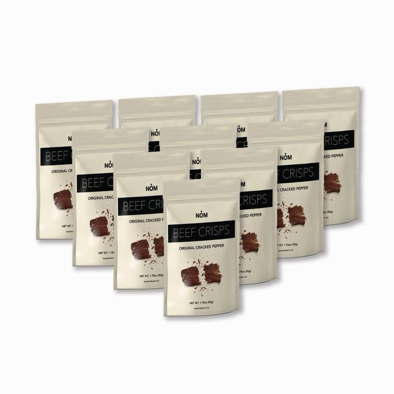 Nom Snacks' 10 Pack Bundle Beef Jerky Crisps