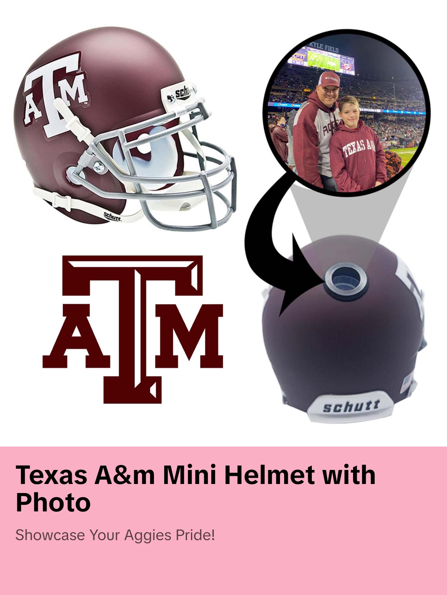 Texas A&M Aggies College Football Collectible Mini Helmet - Picture Inside - FANZ Collectibles
